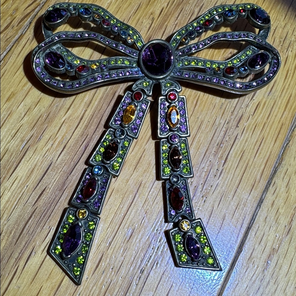 Heidi Daus Multicolor Bow Brooch
